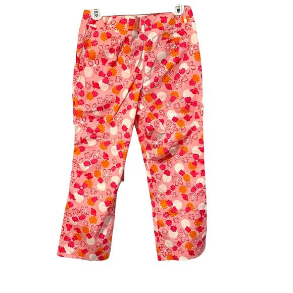 Barbie Vintage Lilly Pulitzer Julia Bermuda Pants Floral Ladybug Print  6 - Picture 2 of 3